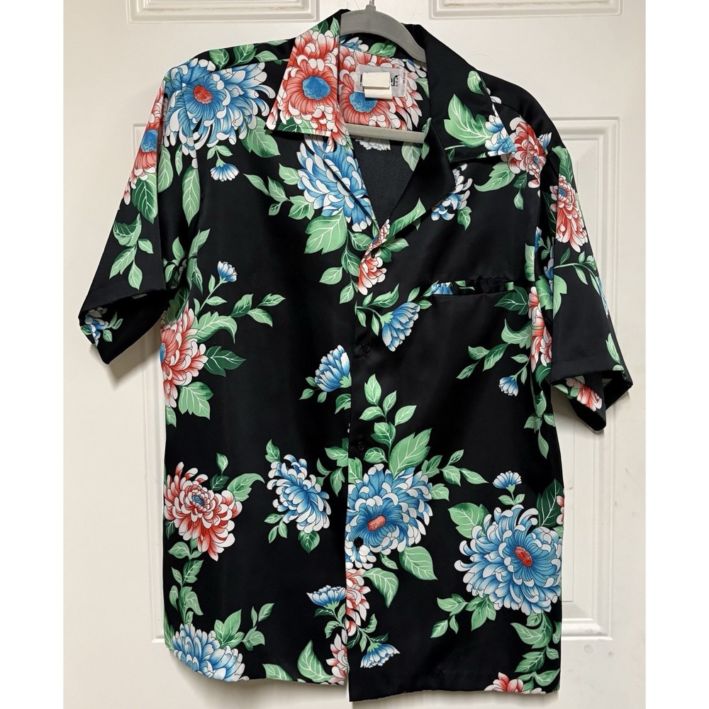 Vintage Pomare Hawaiian Shirt Men L Tiki Luau Resort Wear Aloha Floral